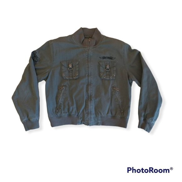 Women's Large L Harley-Davidson Army Green Jacket Camo Inside 97508-05VW - Picture 1 of 9